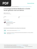 A Sociologia de Michel Maffesoli e a Gestao Social