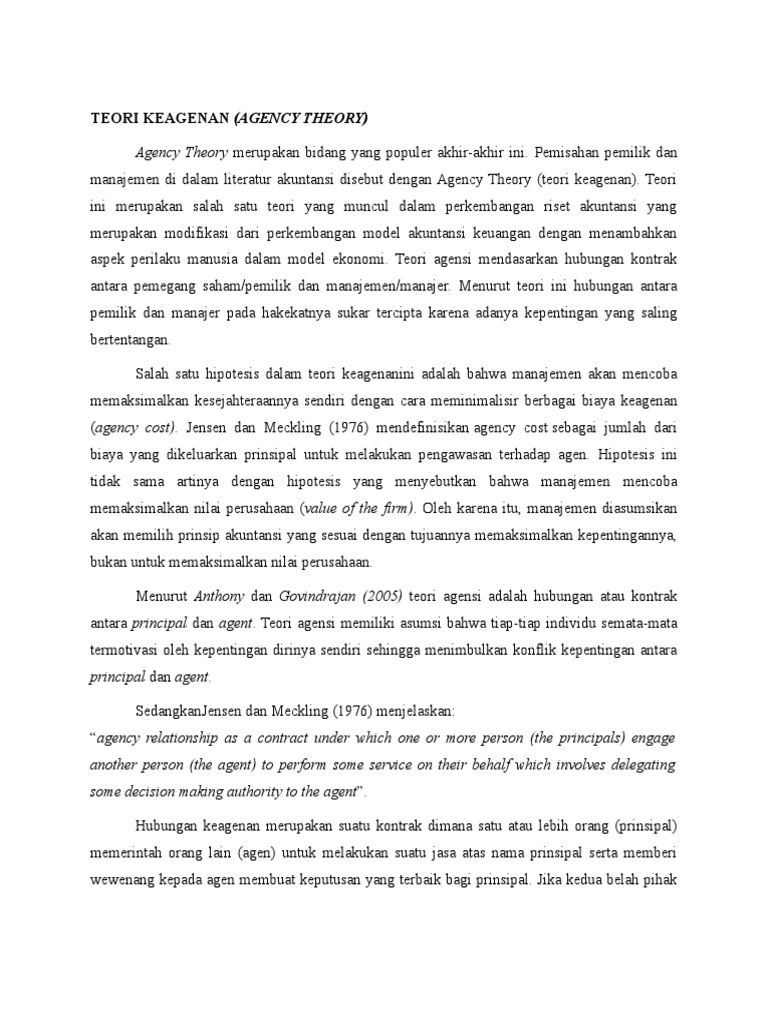 Teori Agency Pdf