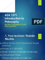 AZA 1371 Introduction To Philosophy: Moral Dilemmas and Philosophy