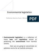 Environmental Legislation: Pollution Norms Euro / Bharat Standards