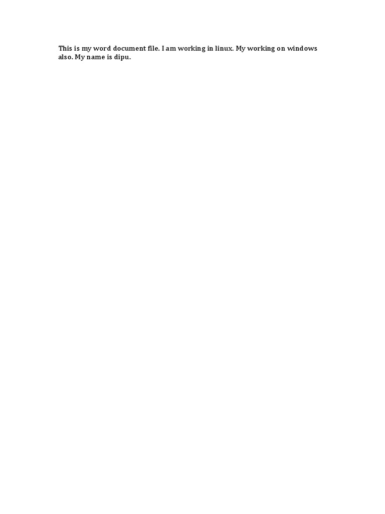 This is my word document file i am working in linux my working on