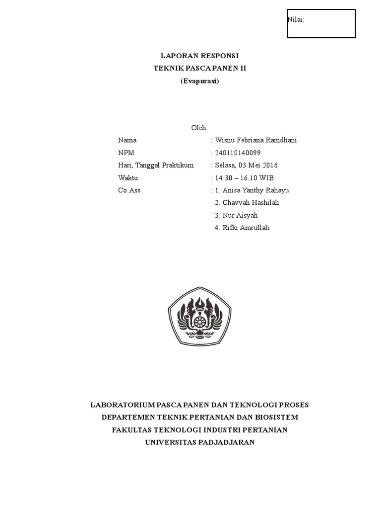 Laporan Responsi Evaporasi | PDF