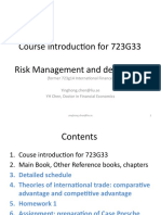 Course Introduction For 723G33 Risk Management and Derivatives
