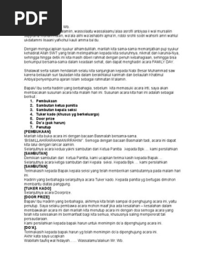 Teks Pembawa Acara Family Day