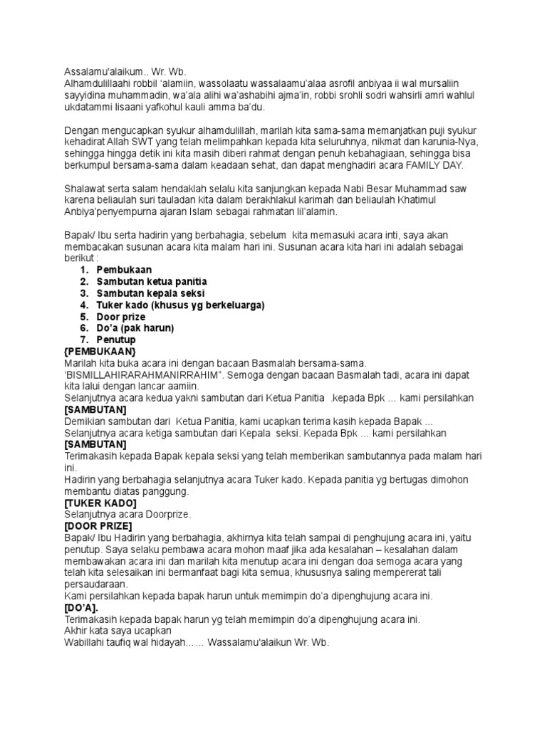 Kumpulan Mc Acara Doorprize Kumpulan Contoh Teks Mc