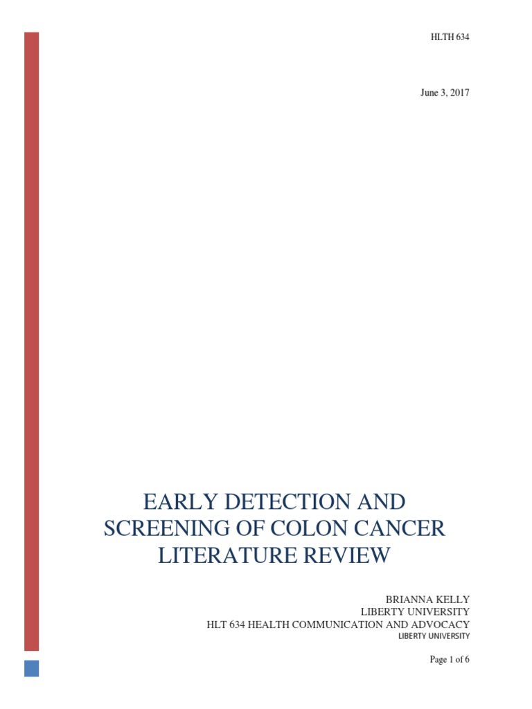 Early Detection and Screening of Colon Cancer Literature Review | PDF ...