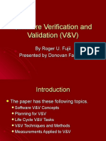 Software Verification and Validation (V&V)