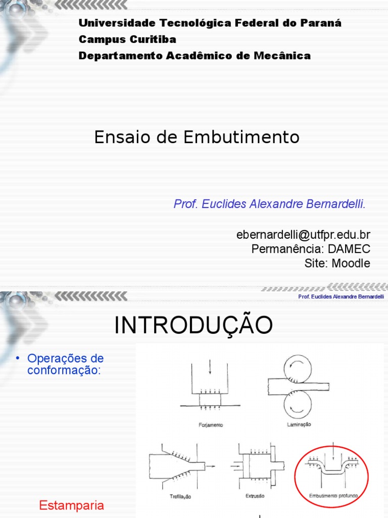 09 - Ensaio de Embutimento | PDF | Ductilidade | Física Aplicada e ...