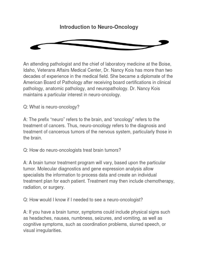 Introduction To Neuro Oncology Pdf