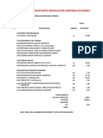 Presupuesto Instalacion Sanitaria Comzac