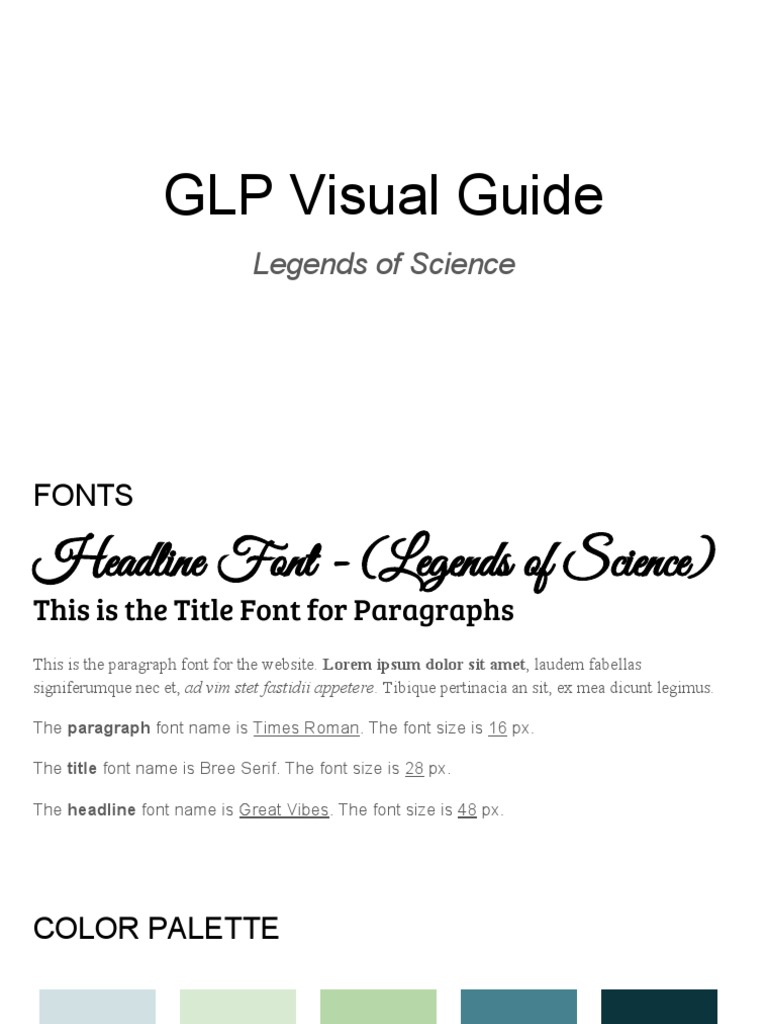 GLP Visual Guide: Fonts & Colors | PDF