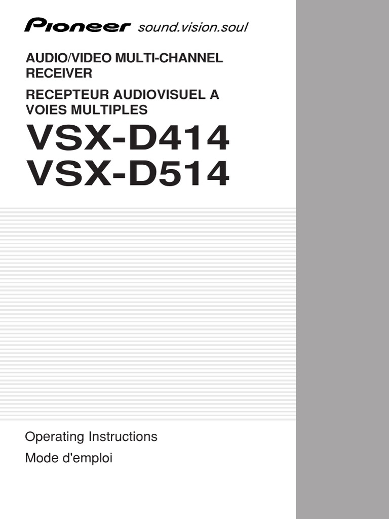 Pioneer VSX-D514 PDF | PDF