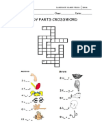 Body Parts Crossword: Name: - Class: - Date