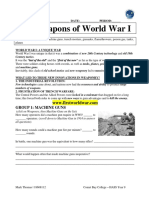 Weapons of ww1 Web Quest