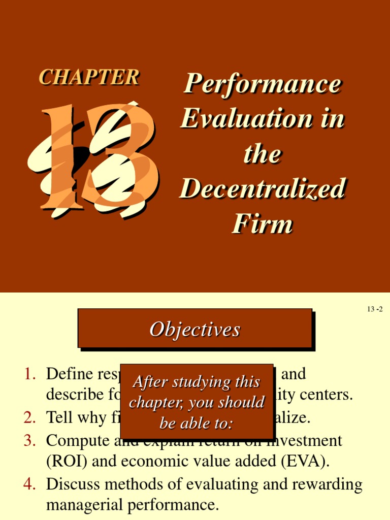 Performance Evaluation in The Decentralized Firm | PDF | Cost Of ...