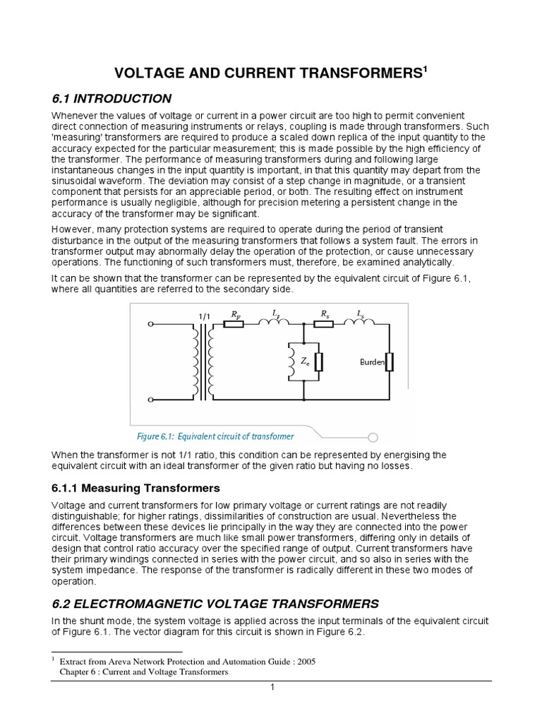 Voltage and Current Transformer Basics | PDF | Transformer | Capacitor