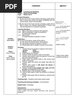 Class/ Time/ Subject Content Impact: English