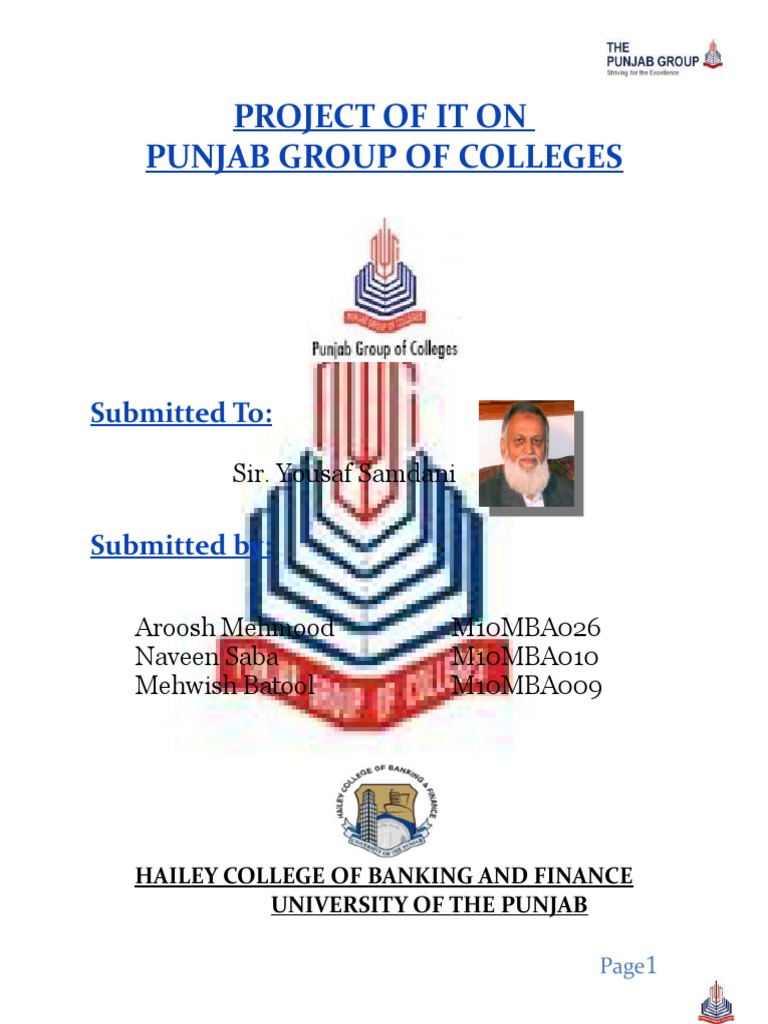 Project of It On Punjab Group of Colleges: Submitted To | PDF