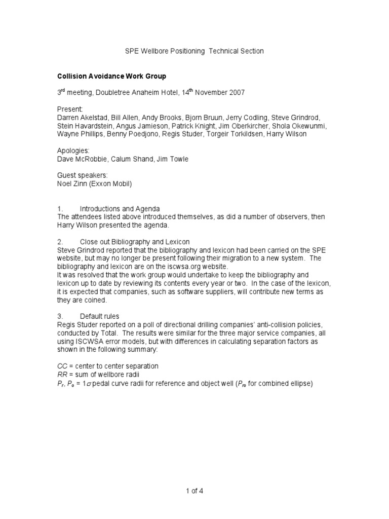 Collision Avoidance 03 Minutes 03 14-Nov-07 PDF | PDF