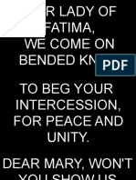 Dear Lady of Fatima, We Come On Bended Knee
