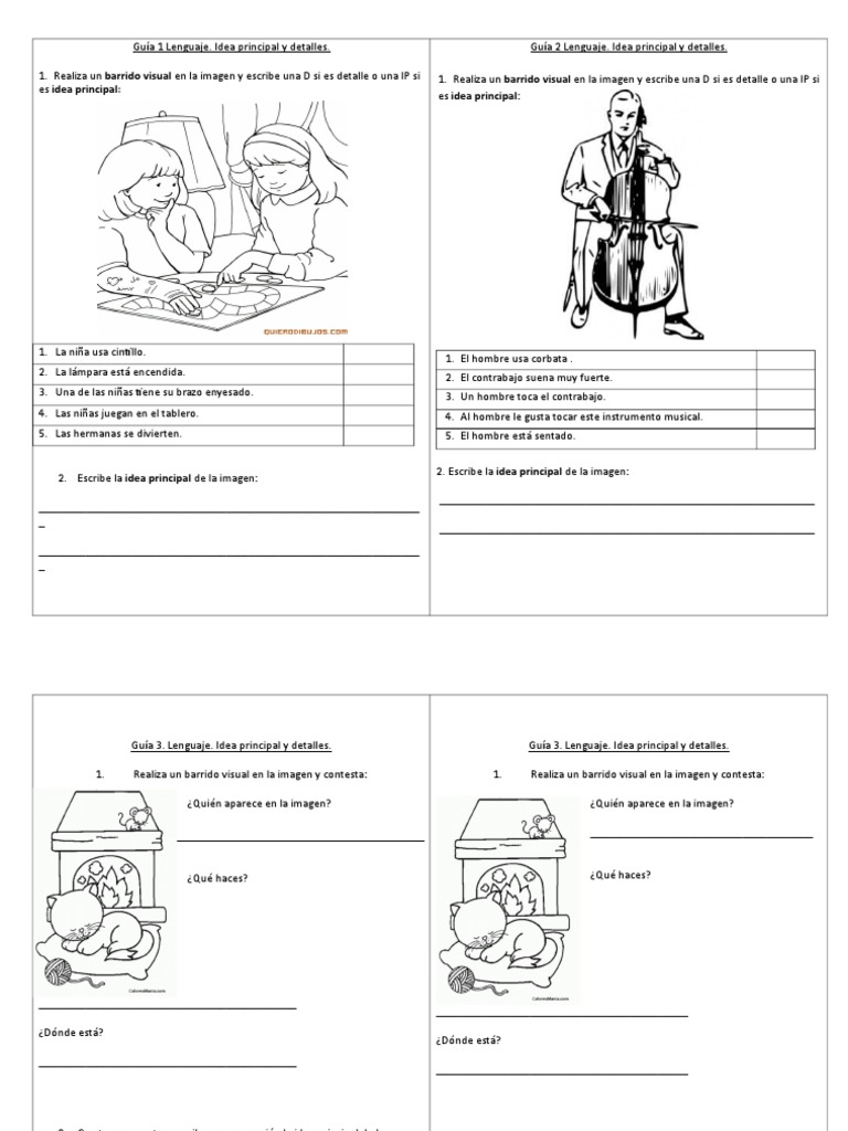 Guía 1 Lenguaje Idea Principal | PDF