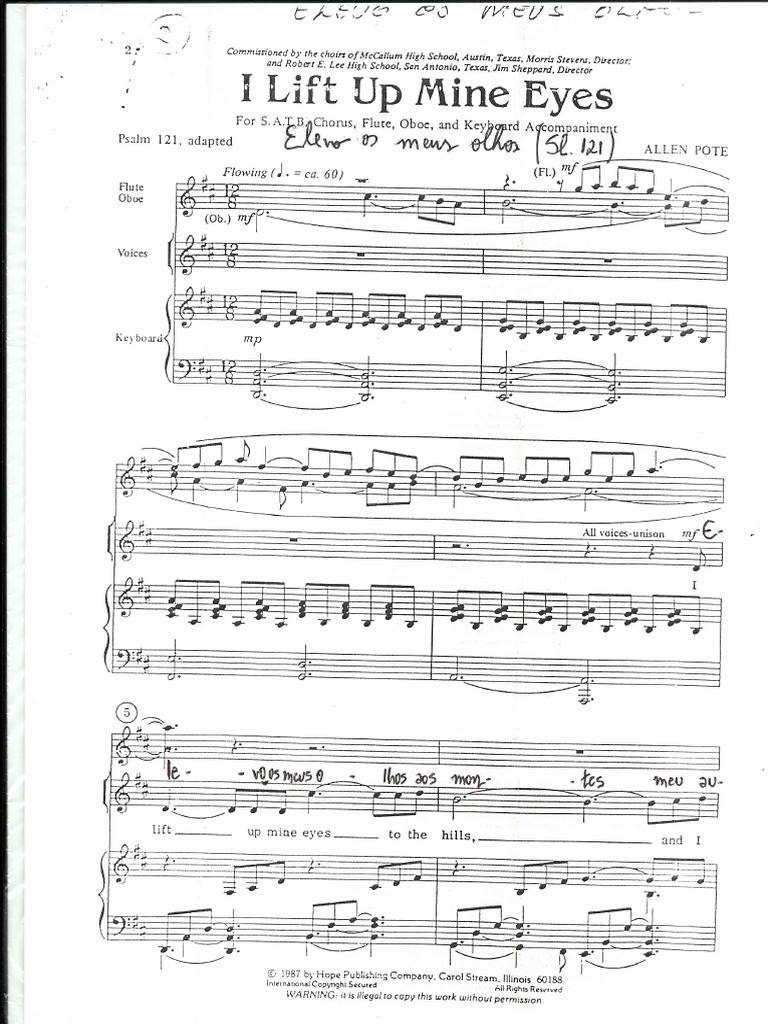 Elevo Os Meus Olhos Piano Pdf