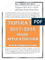 Tripura TET 2017-2018 Online Application Form From Here