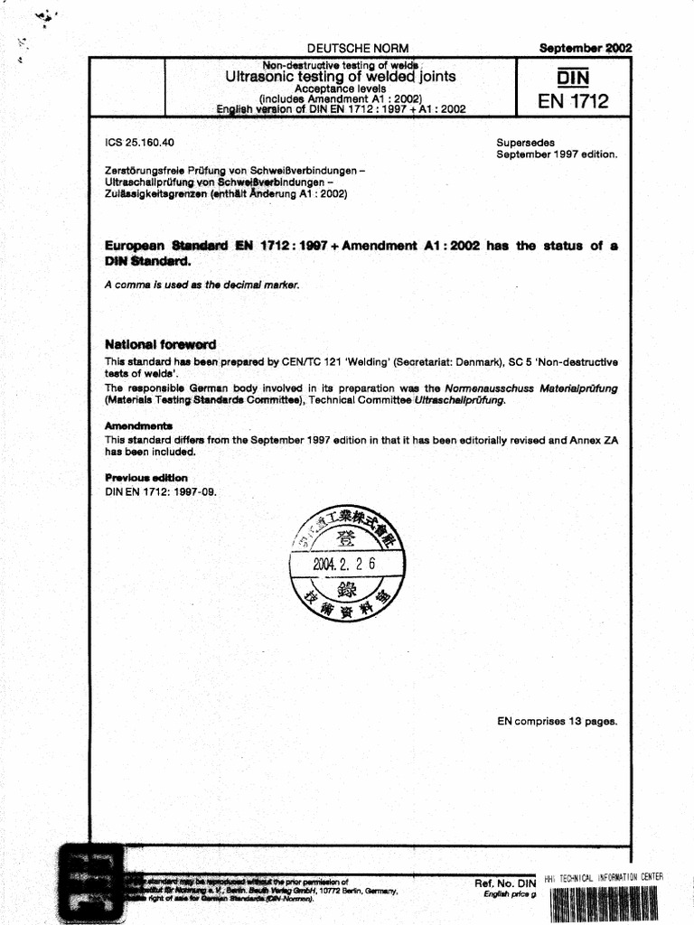 Din En-1712 PDF | PDF