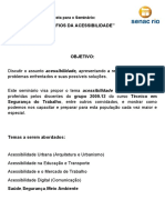 Proposta para o Seminário OS DESAFIOS DA ACESSIBILIDADE