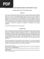 Displacement Based Seismic Design of Retaining Walls: Shamsher Prakash, Vijay K. Puri and Sanjeev Kumar