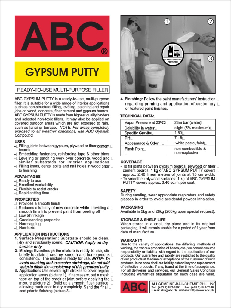 Exposed To All Weather Conditions, Use ABC Gypsum Compound PDF