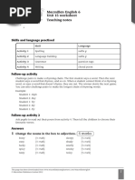 Macmillan English 6 Unit 15 Worksheet Teaching Notes: Change The Nouns in The Box To Adjectives