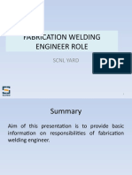 Fabrication Welding Engineer Role: SCNL Yard