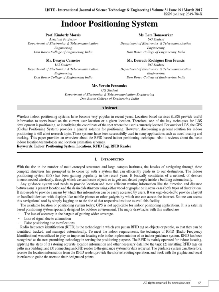RFID-Based Indoor Positioning System | PDF | Radio Frequency ...