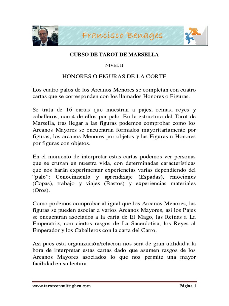 Curso Avanzado de Tarot de Marsella | PDF | Tarot | Jugando a las cartas