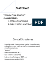 Materials: To Form Final Product 1. Ferrous Materials 2. Non Ferrous Materials
