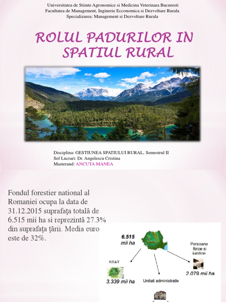 Manea - Rolul Padurilor in Spatiul Rural | PDF
