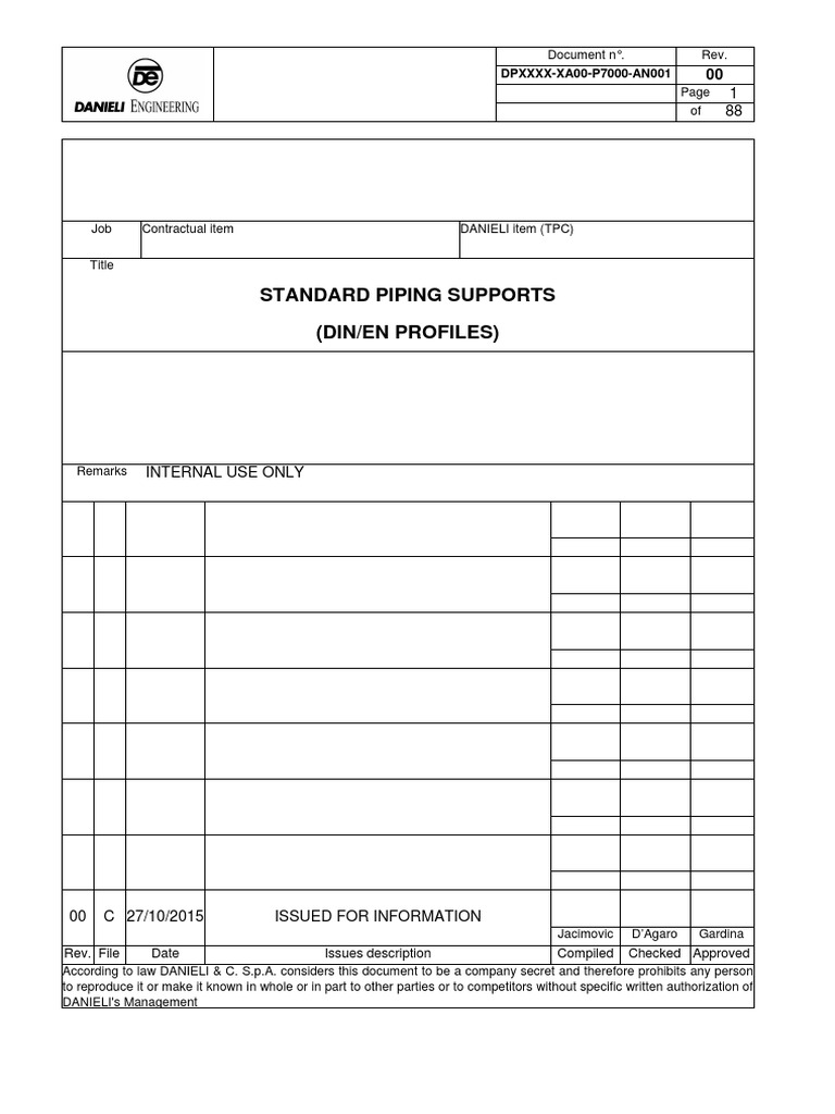 Standard Piping Supports Guidelines | PDF | Pipe (Fluid Conveyance) | Screw