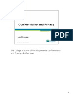 Privacy and Confidentiality Overview