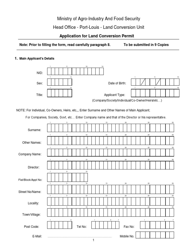 Land Conversion Permit Application Form | PDF | Government Information ...