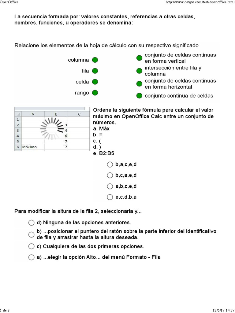 Test Writer y Calc1 PDF Hoja de cálculo Software