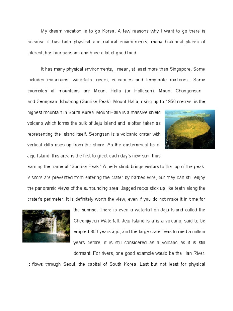 my dream vacation essay