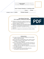 Prueba Semestral Ciencias Naturales Segundo 2017