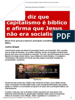 Pastor diz que capitalismo é bíblico e Jesus não era socialista