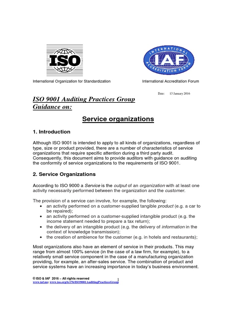 APG Service Organization2015 | PDF | Iso 9000 | Audit