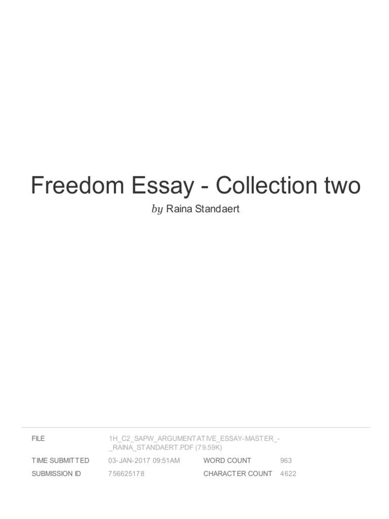 Freedom Essay Collection Two PDF Citation Essays