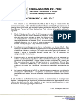 Comunicado PNP #18 - 2017