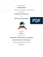 Hydroforming: Seminar Report