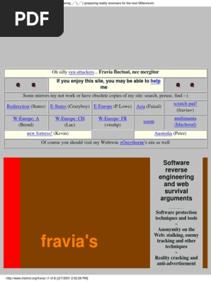 Fravia's reverse engineering | World Wide Web | Technology - 