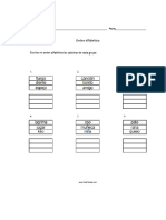 Ejercicios de Orden Alfabetico 1